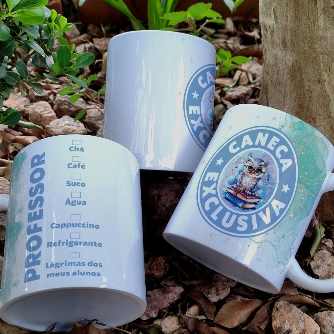 Funny Teacher Mug Wrap Sublimation PNG Bundle | Coffee Shop Style Wise Owl Mug PNG