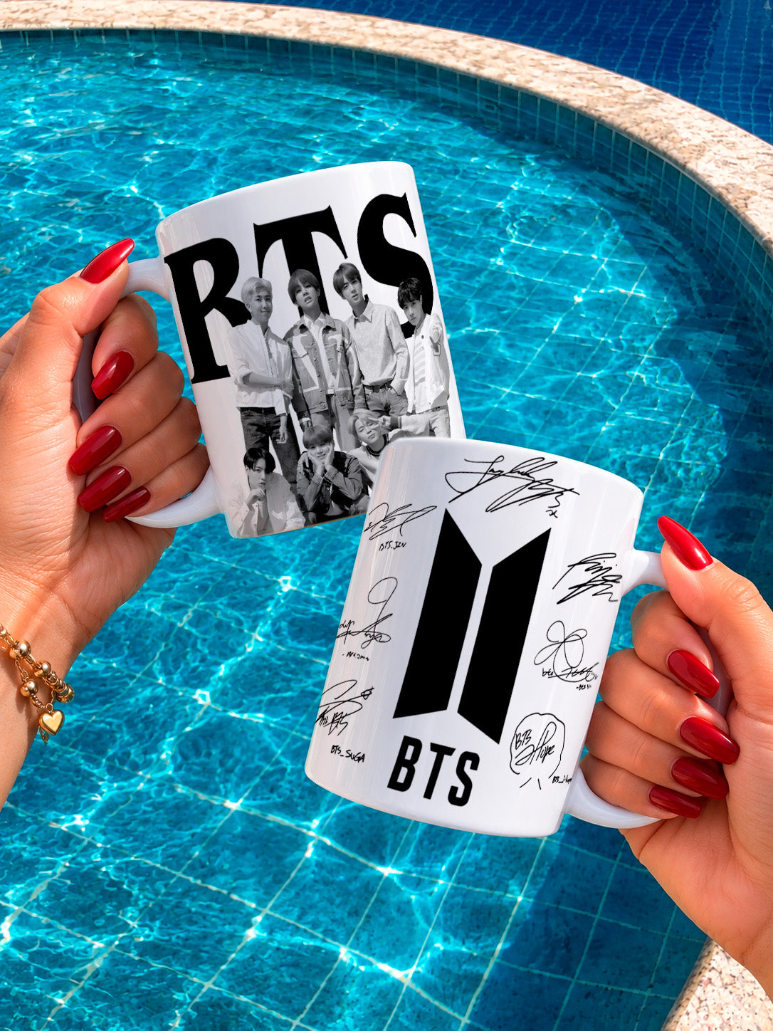 BTS Mug Wrap PNG Bundle | K-pop ARMY Gift Mug Sublimation PNG