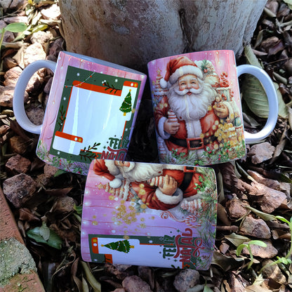 Christmas Photo Mug Sublimation Designs PNG | Personalized Holiday Coffee Cup Wrap Bundle