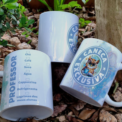 Funny Teacher Mug Wrap Sublimation PNG Bundle | Coffee Shop Style Wise Owl Mug PNG