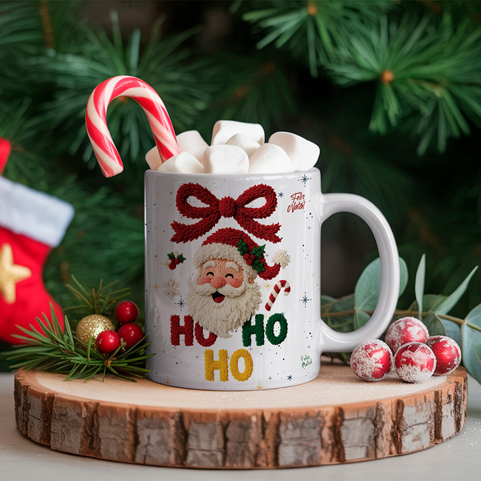 Knitted Christmas Mug Sublimation PNG Bundle | Cozy Holiday Mug Wrap Designs