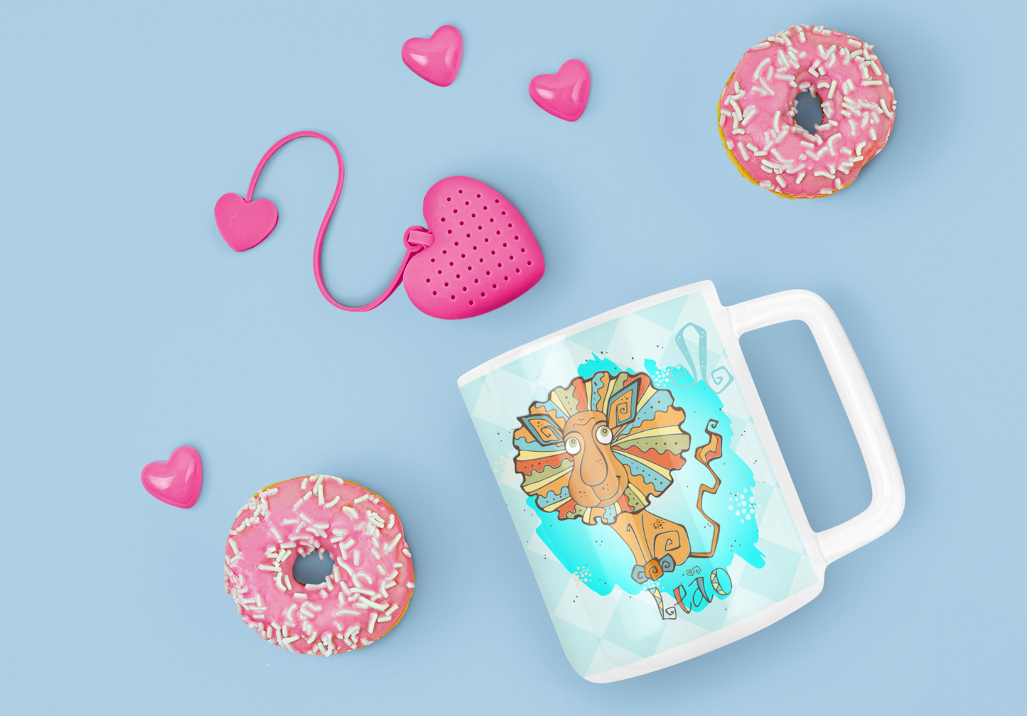 Cute Doodle Zodiac Mug Sublimation PNG Bundle | Whimsical Astrology Coffee Cup Wrap