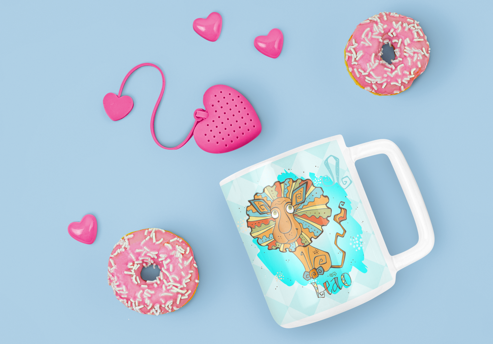 Cute Doodle Zodiac Mug Sublimation PNG Bundle | Whimsical Astrology Coffee Cup Wrap