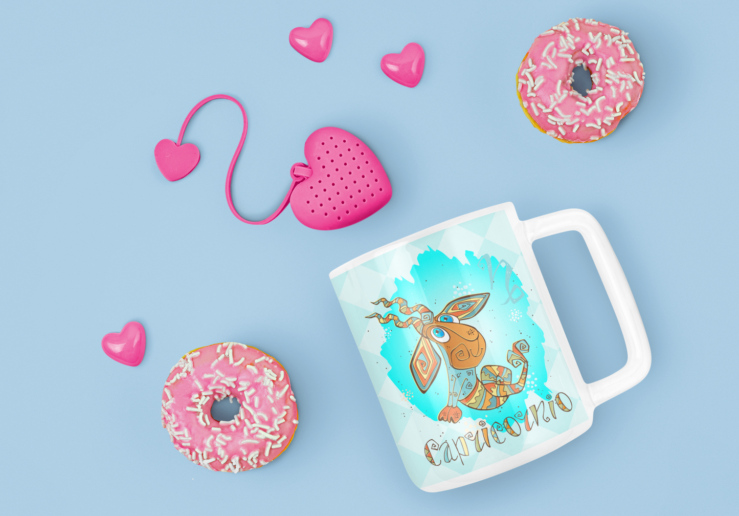 Cute Doodle Zodiac Mug Sublimation PNG Bundle | Whimsical Astrology Coffee Cup Wrap