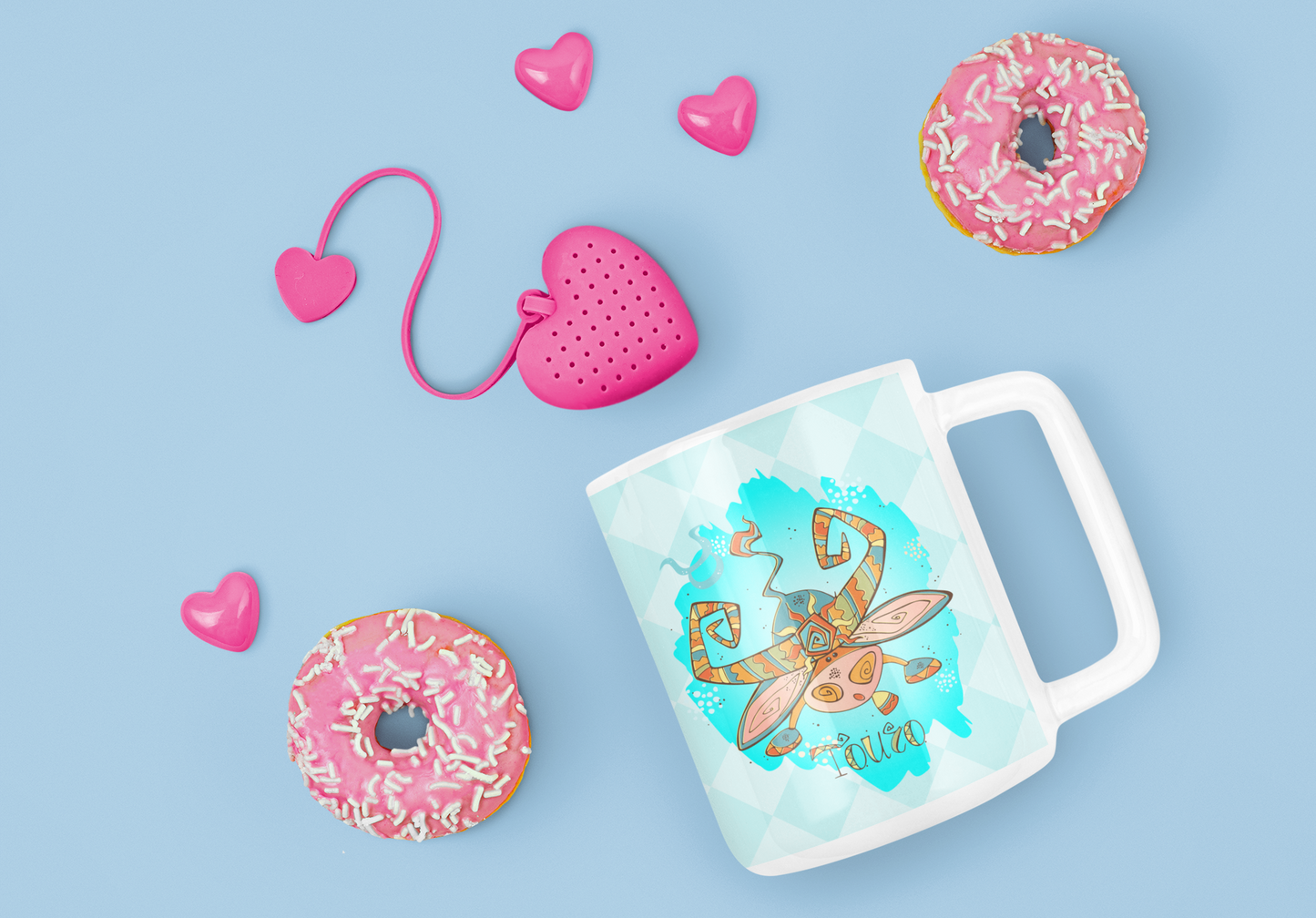 Cute Doodle Zodiac Mug Sublimation PNG Bundle | Whimsical Astrology Coffee Cup Wrap