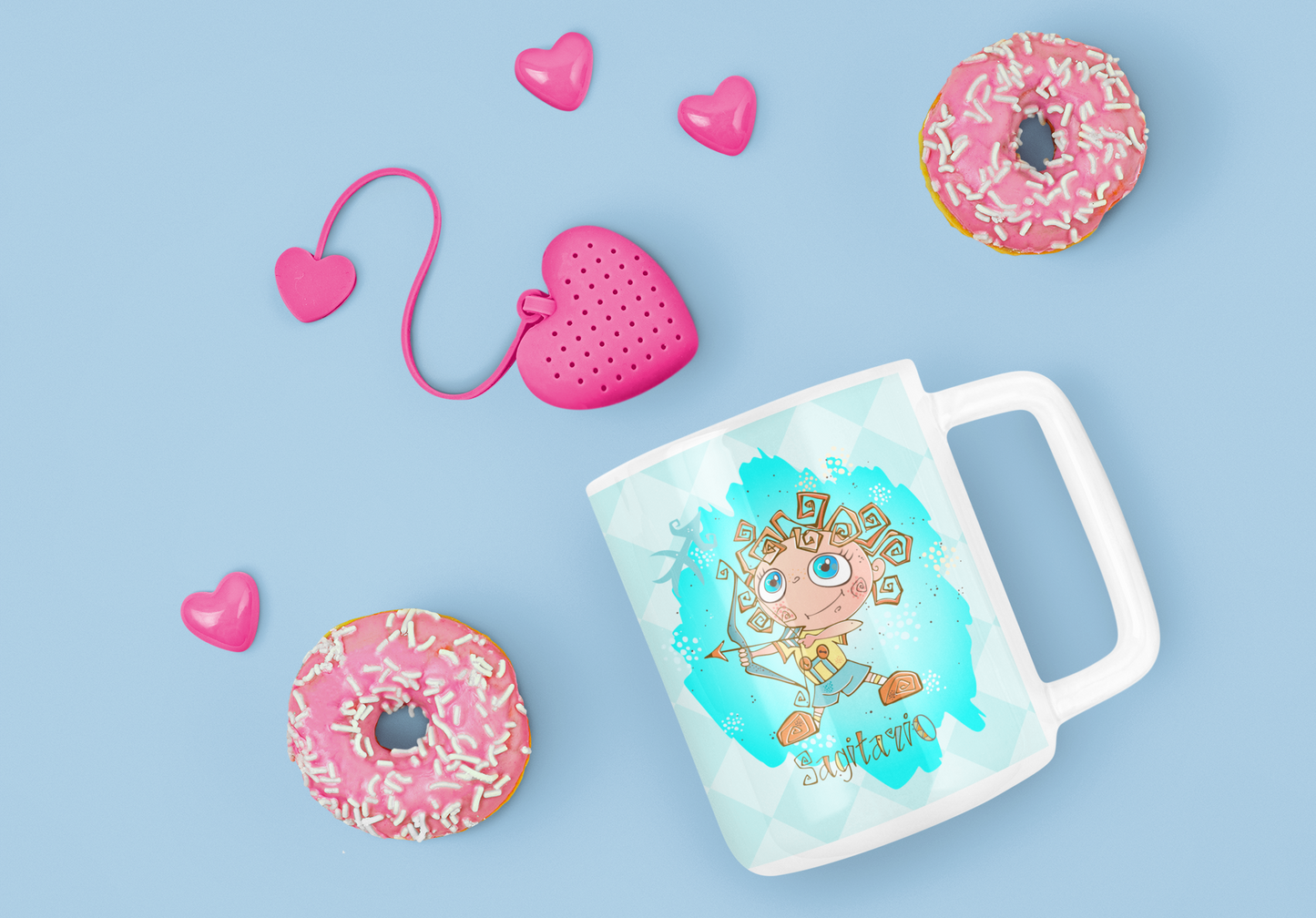 Cute Doodle Zodiac Mug Sublimation PNG Bundle | Whimsical Astrology Coffee Cup Wrap
