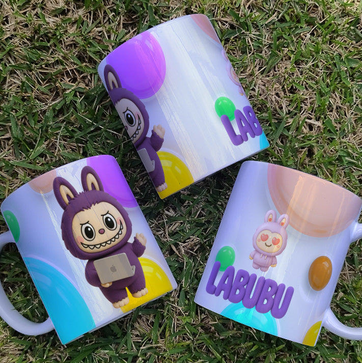 Labubu Mug Sublimation Design | Cute & Quirky Art Toy Coffee Cup