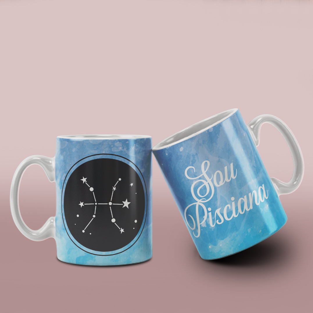 Zodiac Constellation Mug Sublimation PNG Bundle | Watercolor Astronomy Coffee Cup Wrap