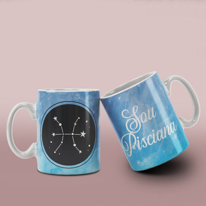 Zodiac Constellation Mug Sublimation PNG Bundle | Watercolor Astronomy Coffee Cup Wrap