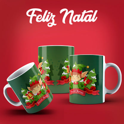 Cute Christmas Mug Sublimation PNG Bundle | Festive Santa Cats Reindeer Elves Coffee Cup Wrap PNG