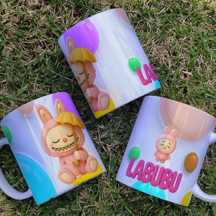 Labubu Mug Sublimation Design | Cute & Quirky Art Toy Coffee Cup