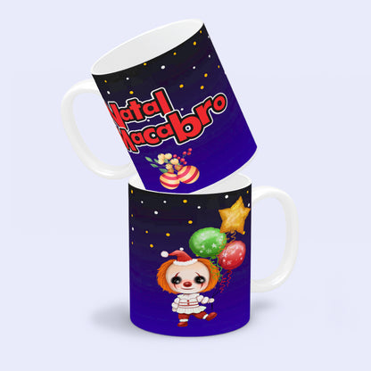 Cute Horror Christmas Mug Sublimation PNG Bundle | Chibi Horror Villains Natal Macabro Coffee Cup Design