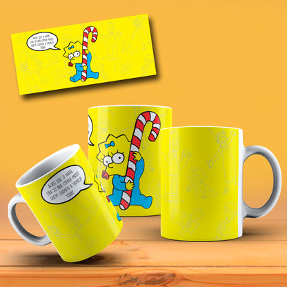 Funny Christmas Yellow Family Mug Sublimation PNG Bundle | Funny Holiday Cartoon Coffee Cup Wrap Template