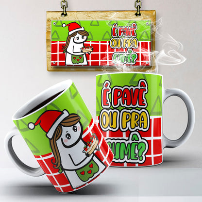 Funny Christmas Flork Mug Sublimation PNG Bundle | Meme Holiday Mug Wrap Template