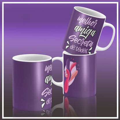 Secret Santa Portuguese Mug Sublimation PNG Bundle | Cute Amigo Secreto Coffee Cup Design Template