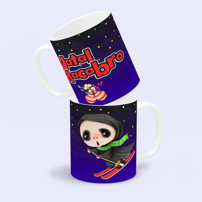 Cute Horror Christmas Mug Sublimation PNG Bundle | Chibi Horror Villains Natal Macabro Coffee Cup Design