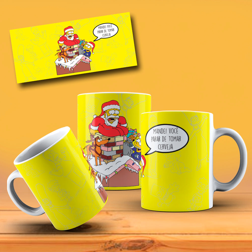 Funny Christmas Yellow Family Mug Sublimation PNG Bundle | Funny Holiday Cartoon Coffee Cup Wrap Template