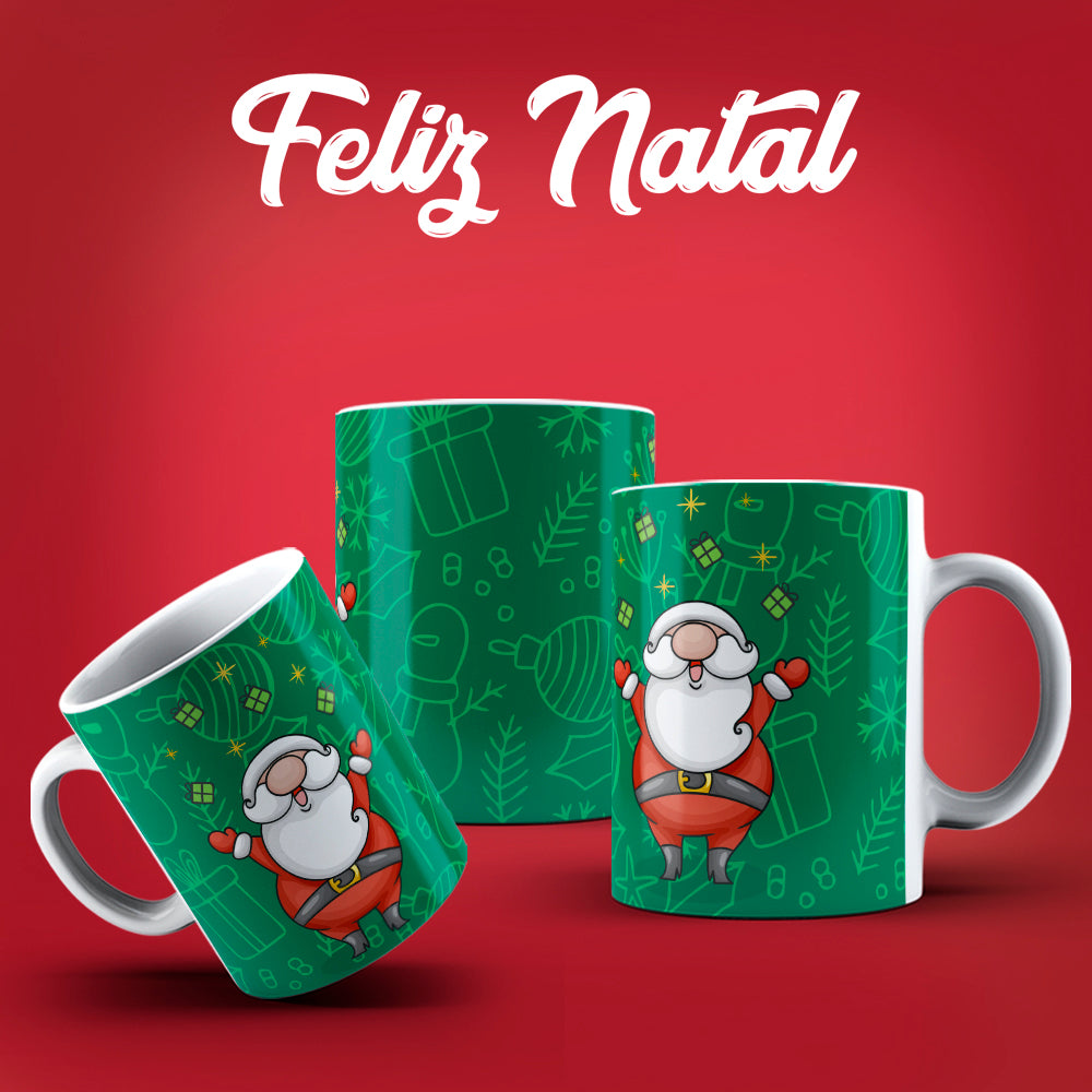 Cute Christmas Mug Sublimation PNG Bundle | Festive Santa Cats Reindeer Elves Coffee Cup Wrap PNG