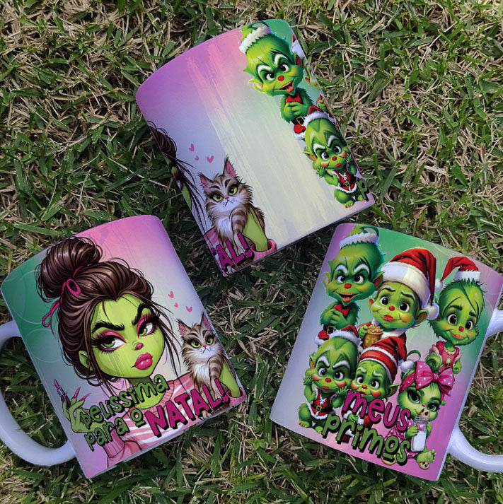 Sassy Christmas Mug Sublimation Bundle | Funny Holiday PNG | Sarcastic Xmas Grinch Style Design | Cute Attitude Mug Wrap