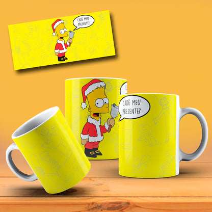 Funny Christmas Yellow Family Mug Sublimation PNG Bundle | Funny Holiday Cartoon Coffee Cup Wrap Template