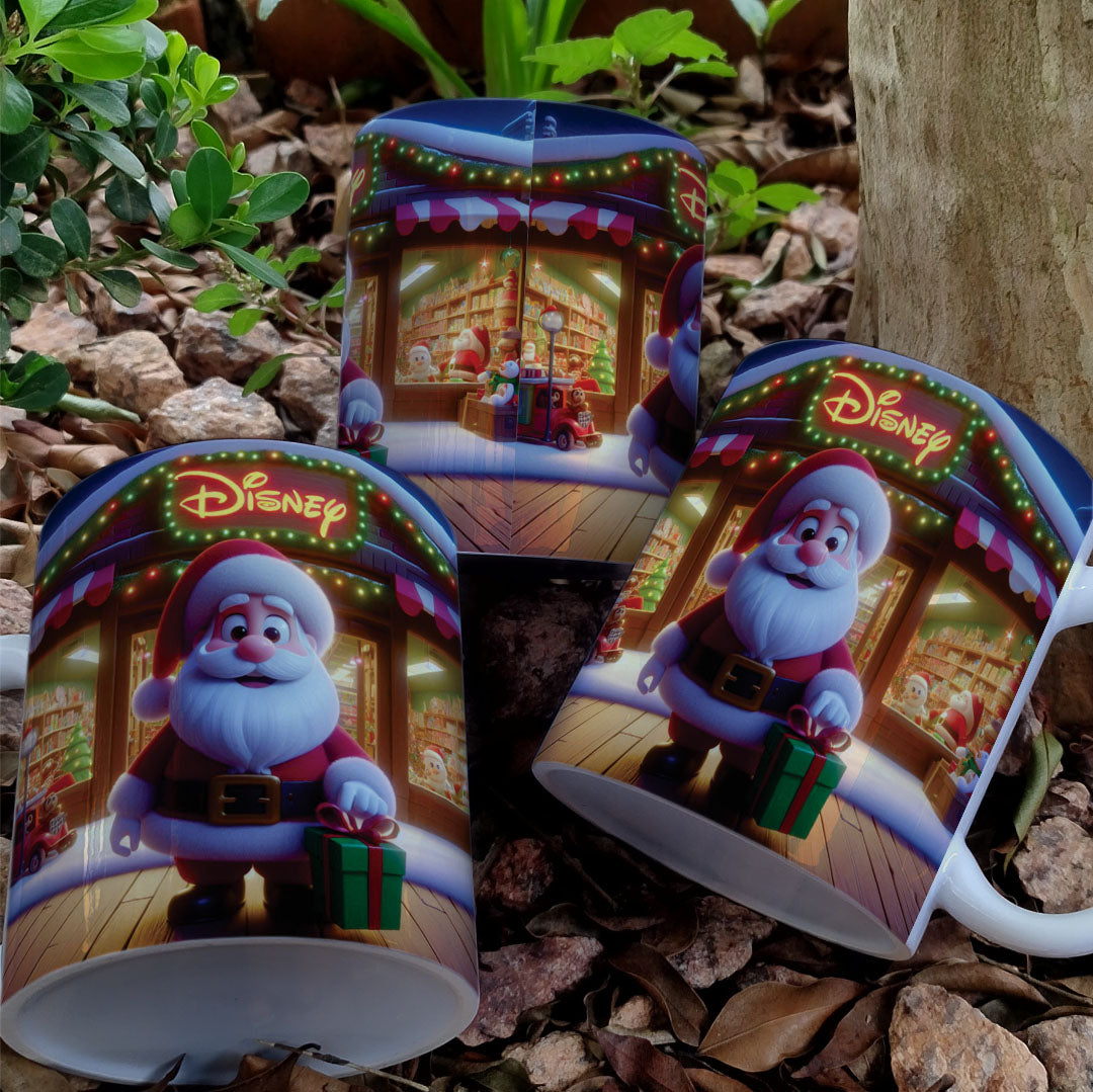 Christmas Mug Sublimation Design Bundle | Santa Cozy Fireplace Wrap PNG | Festive Coffee Cup Transfer