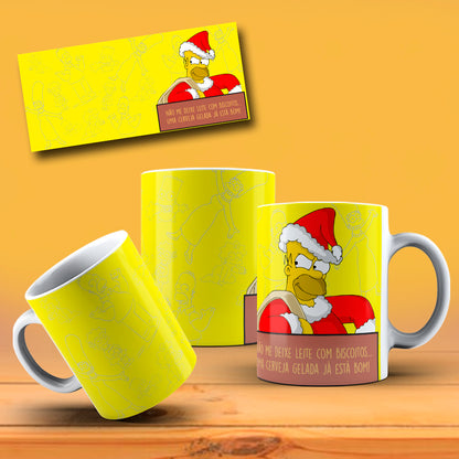 Funny Christmas Yellow Family Mug Sublimation PNG Bundle | Funny Holiday Cartoon Coffee Cup Wrap Template
