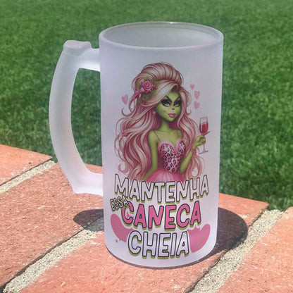 Funny Glam Green Witch Beer Mug Sublimation Designs PNG | Sarcastic Christmas Wine Beer Stein Wrap Bundle