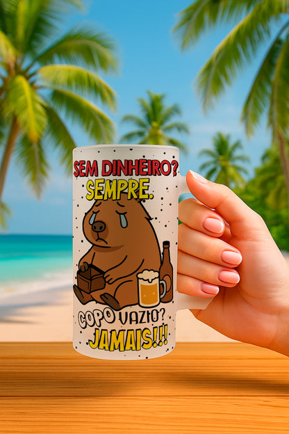 Art Capybara Beer Mug Sublimation Design | Creative Chopp Capybara Art