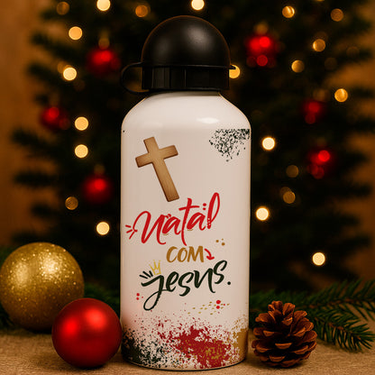 Christmas Squeeze Bottle Sublimation Design | Gold & Red Xmas Bottle Sublimation Wrap