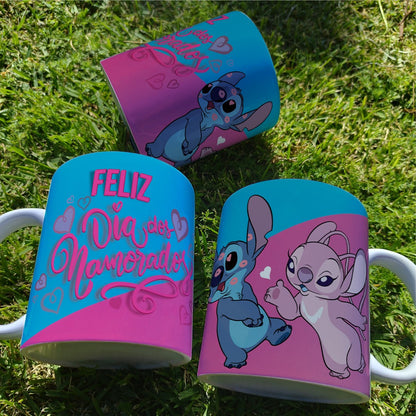 Valentine’s Day Stitch & Angel Inspired Mug Sublimation 