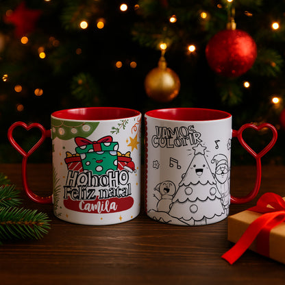 Interactive Kids Christmas Gift | Personalized Name Coloring Mug PNG