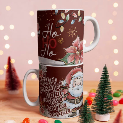 Vintage Storybook Christmas Mug Sublimation Designs | Cute Santa & Mrs. Claus Mug Wrap PNG
