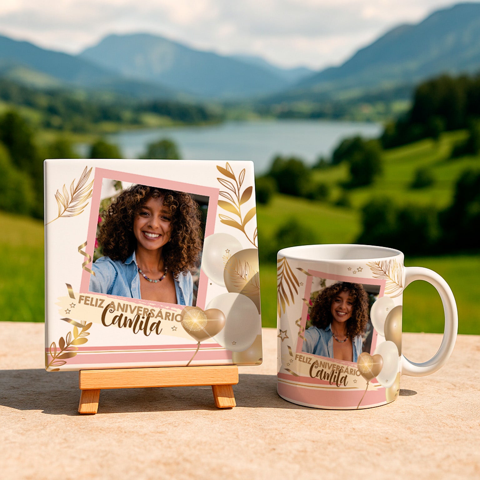 Birthday Photo Mug & Tile Sublimation Designs | Personalized Anniversary Gift