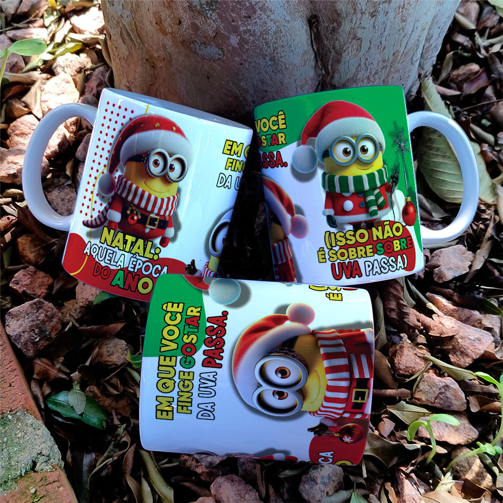 Funny Christmas Mug Sublimation PNG | Minion Style Holiday Mug Wrap