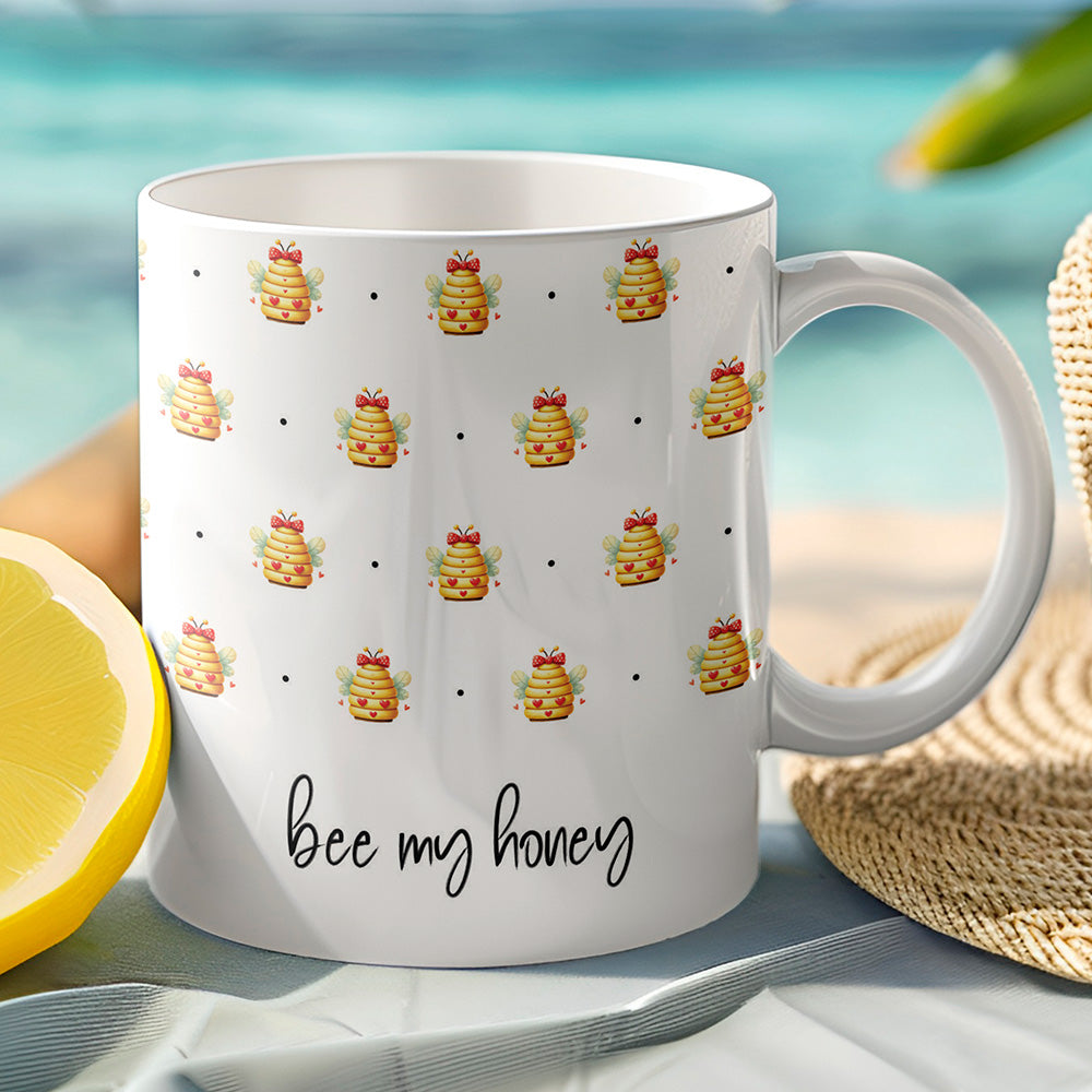 Bee Mine Valentine Mug PNG | Cute Bee Love Quote Design for Sublimation
