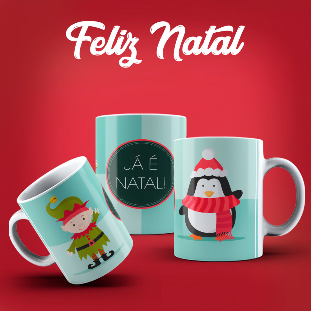 Cute Christmas Mug Sublimation PNG Bundle | Festive Santa Cats Reindeer Elves Coffee Cup Wrap PNG