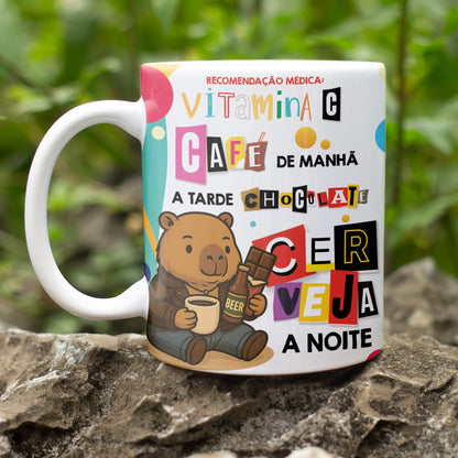 Capybara Coffee Mug Sublimation Design | Cute Coffee Lover Capybara