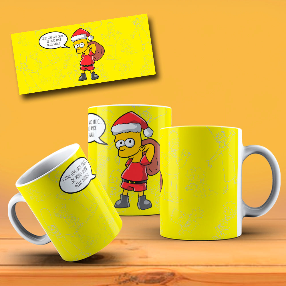 Funny Christmas Yellow Family Mug Sublimation PNG Bundle | Funny Holiday Cartoon Coffee Cup Wrap Template