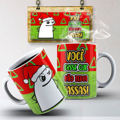 Funny Christmas Flork Mug Sublimation PNG Bundle | Meme Holiday Mug Wrap Template