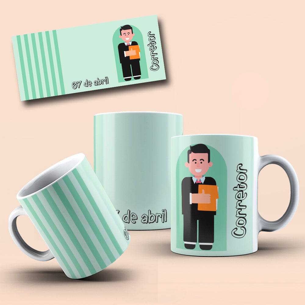 April Professions Mug Sublimation PNG Bundle | Cute Career Coffee Cup Wrap