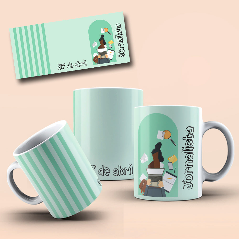 April Professions Mug Sublimation PNG Bundle | Cute Career Coffee Cup Wrap