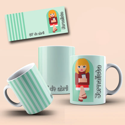 April Professions Mug Sublimation PNG Bundle | Cute Career Coffee Cup Wrap