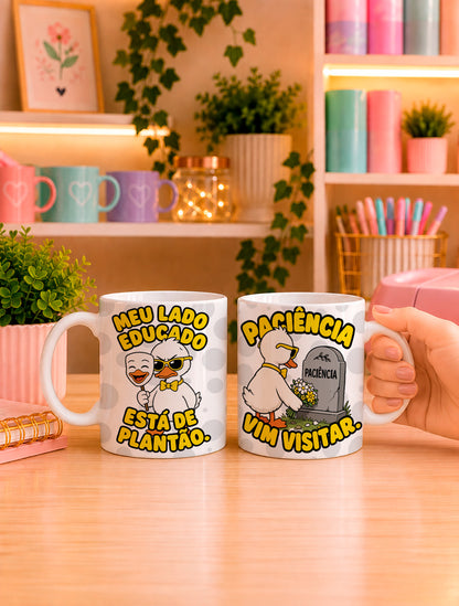 Sarcastic Duck Mug Sublimation PNG Bundle | Funny Portuguese Quotes Coffee Cup Wrap
