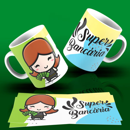 Cute Super Professions Mug Sublimation PNG Bundle | Chibi Superhero Career Coffee Cup Wrap