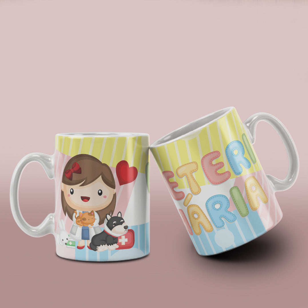 Cute Professions Mug Sublimation PNG Bundle | Chibi Careers Coffee Cup Wrap