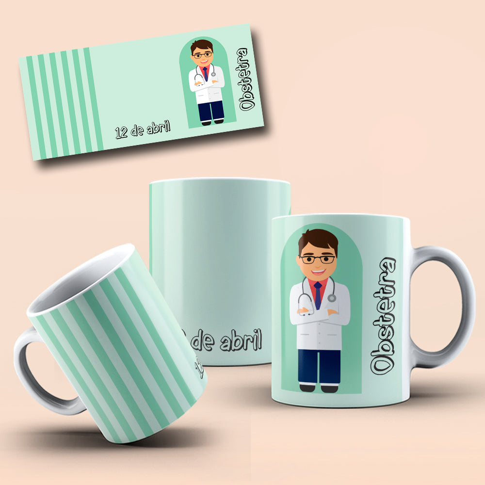 April Professions Mug Sublimation PNG Bundle | Cute Career Coffee Cup Wrap