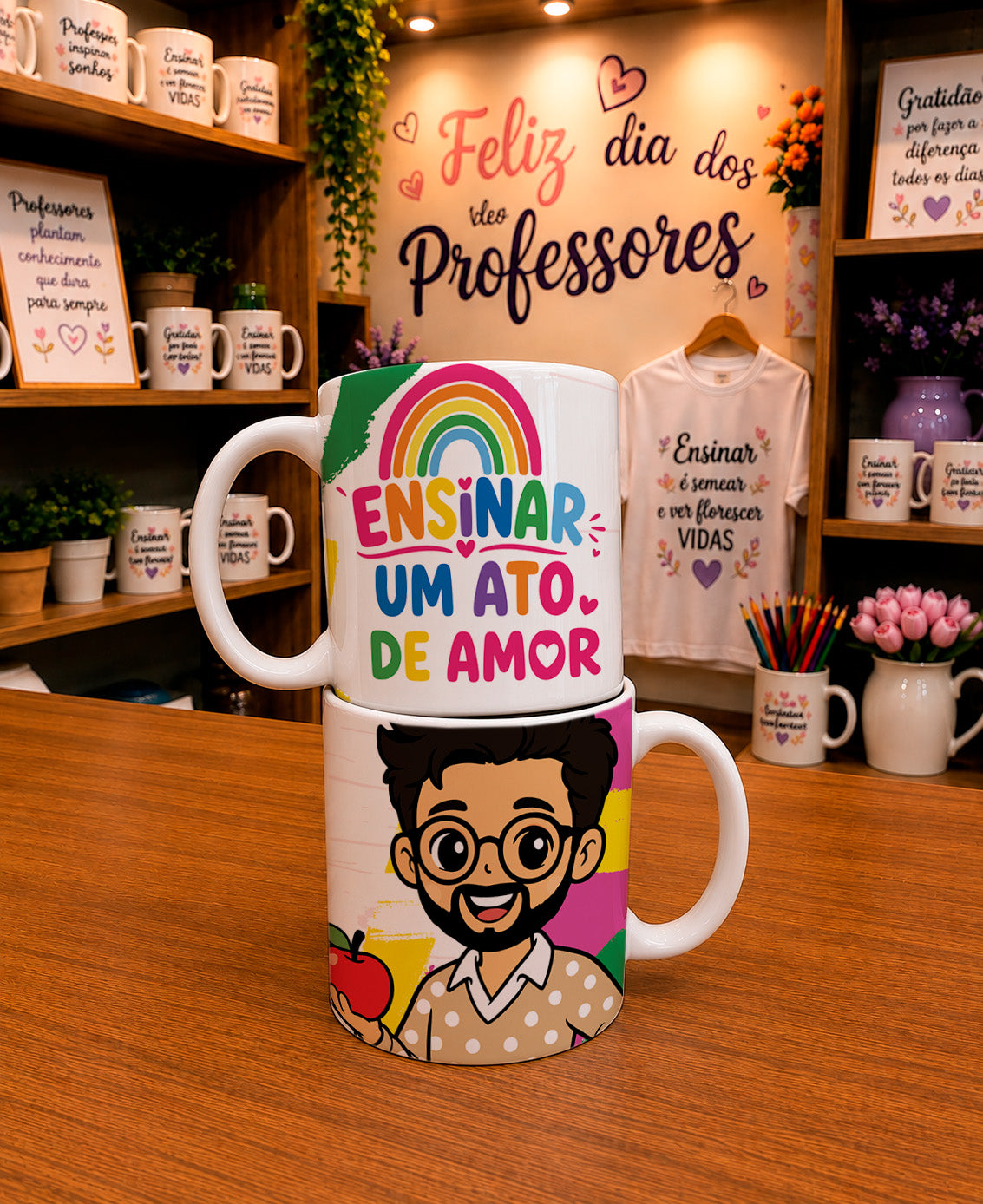 Portuguese Teacher Mug Sublimation PNG Bundle | Teacher Appreciation Gift PNG