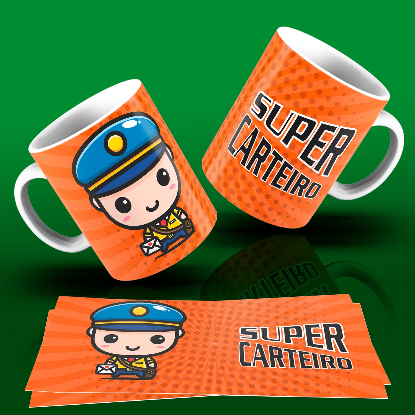 Cute Super Professions Mug Sublimation PNG Bundle | Chibi Superhero Career Coffee Cup Wrap