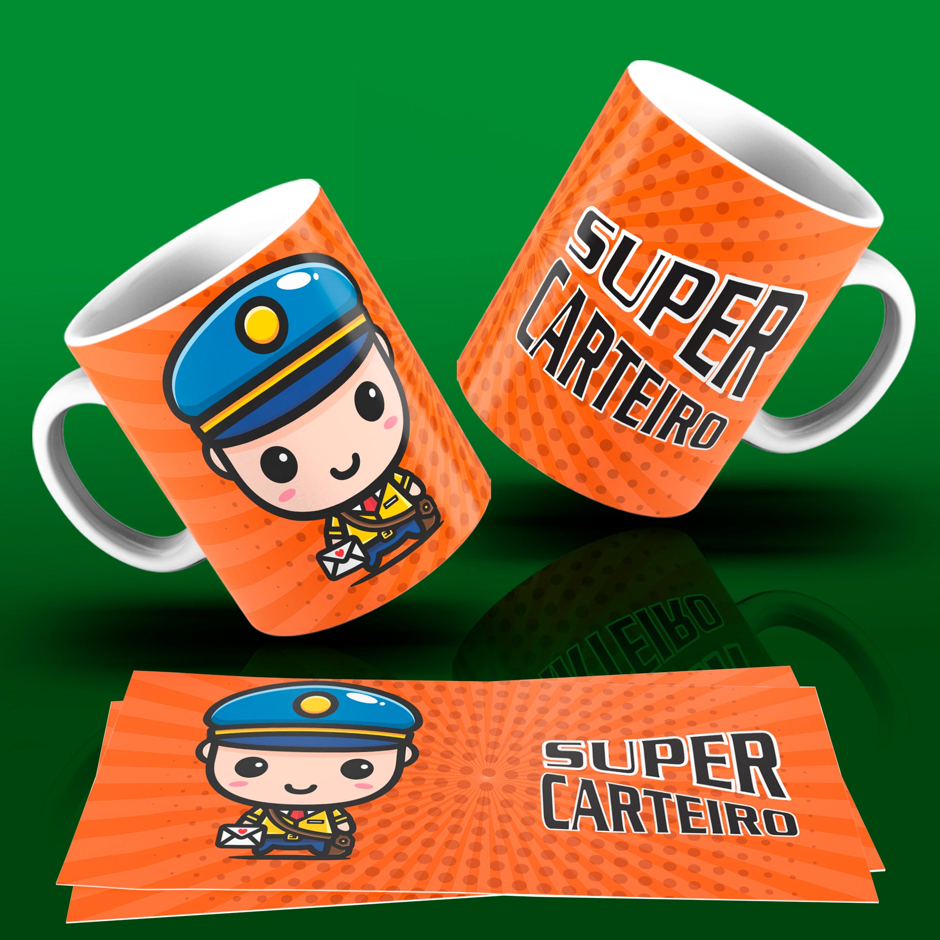 Cute Super Professions Mug Sublimation PNG Bundle | Chibi Superhero Career Coffee Cup Wrap