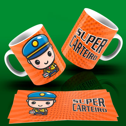 Cute Super Professions Mug Sublimation PNG Bundle | Chibi Superhero Career Coffee Cup Wrap